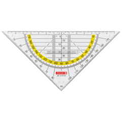 Geometrie-Dreieck | 16 cm, mit Griff, glasklar