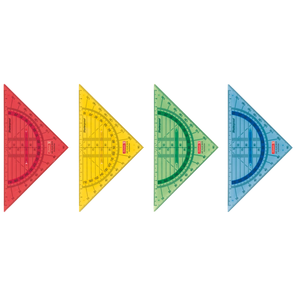 Geometrie-Dreieck bruchsicher | 16 cm, mit Griff, sortiert