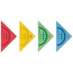 Geometrie-Dreieck bruchsicher | 16 cm, mit Griff, sortiert