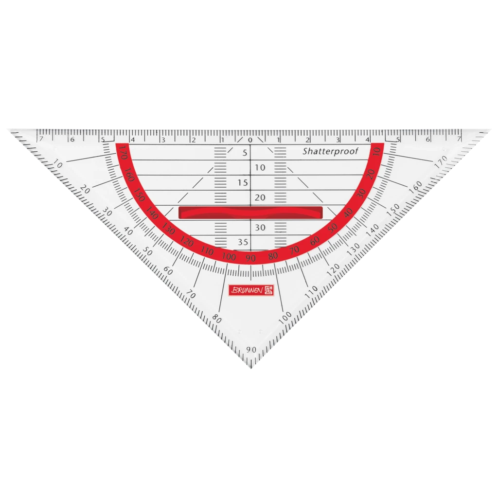 Geometrie-Dreieck Colour Code bruchsicher | 16 cm, mit Griff, red