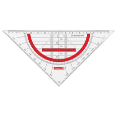 Geometrie-Dreieck Colour Code bruchsicher | 16 cm, mit Griff, red