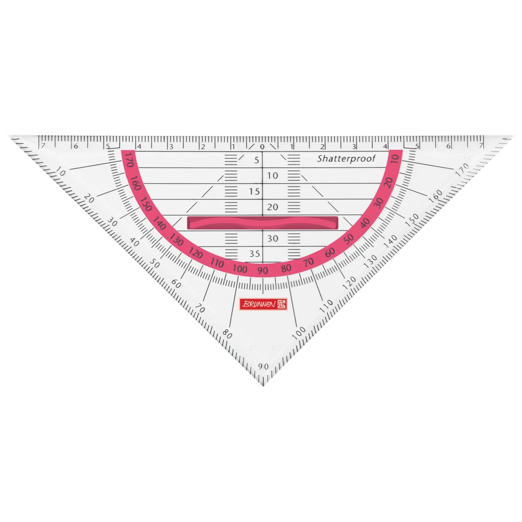 Geometrie-Dreieck Colour Code bruchsicher | 16 cm, mit Griff, tulip