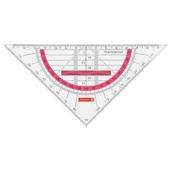 Geometrie-Dreieck Colour Code bruchsicher | 16 cm, mit Griff, tulip