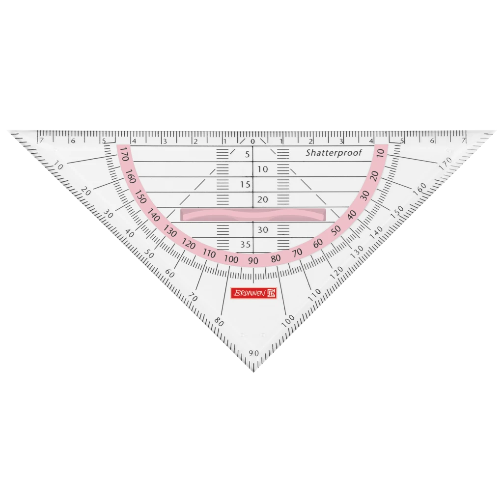 Geometrie-Dreieck Colour Code bruchsicher | 16 cm, mit Griff, rose