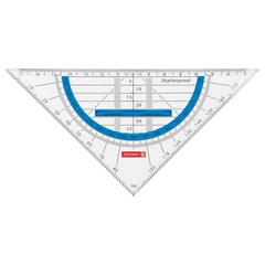 Geometrie-Dreieck Colour Code bruchsicher | 16 cm, mit Griff, azur