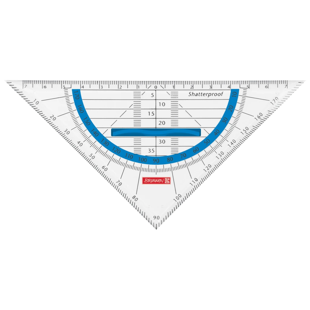 Geometrie-Dreieck Colour Code bruchsicher | 16 cm, mit Griff, azur