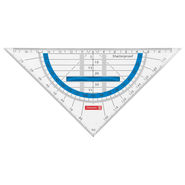Geometrie-Dreieck Colour Code bruchsicher | 16 cm, mit Griff, azur