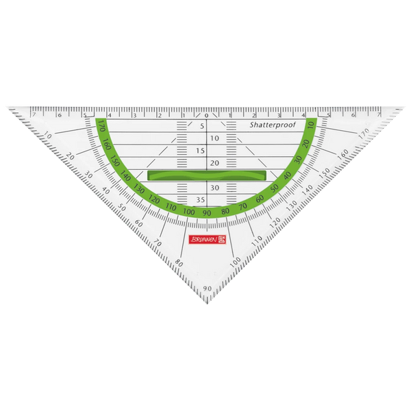 Geometrie-Dreieck Colour Code bruchsicher | 16 cm, mit Griff, kiwi