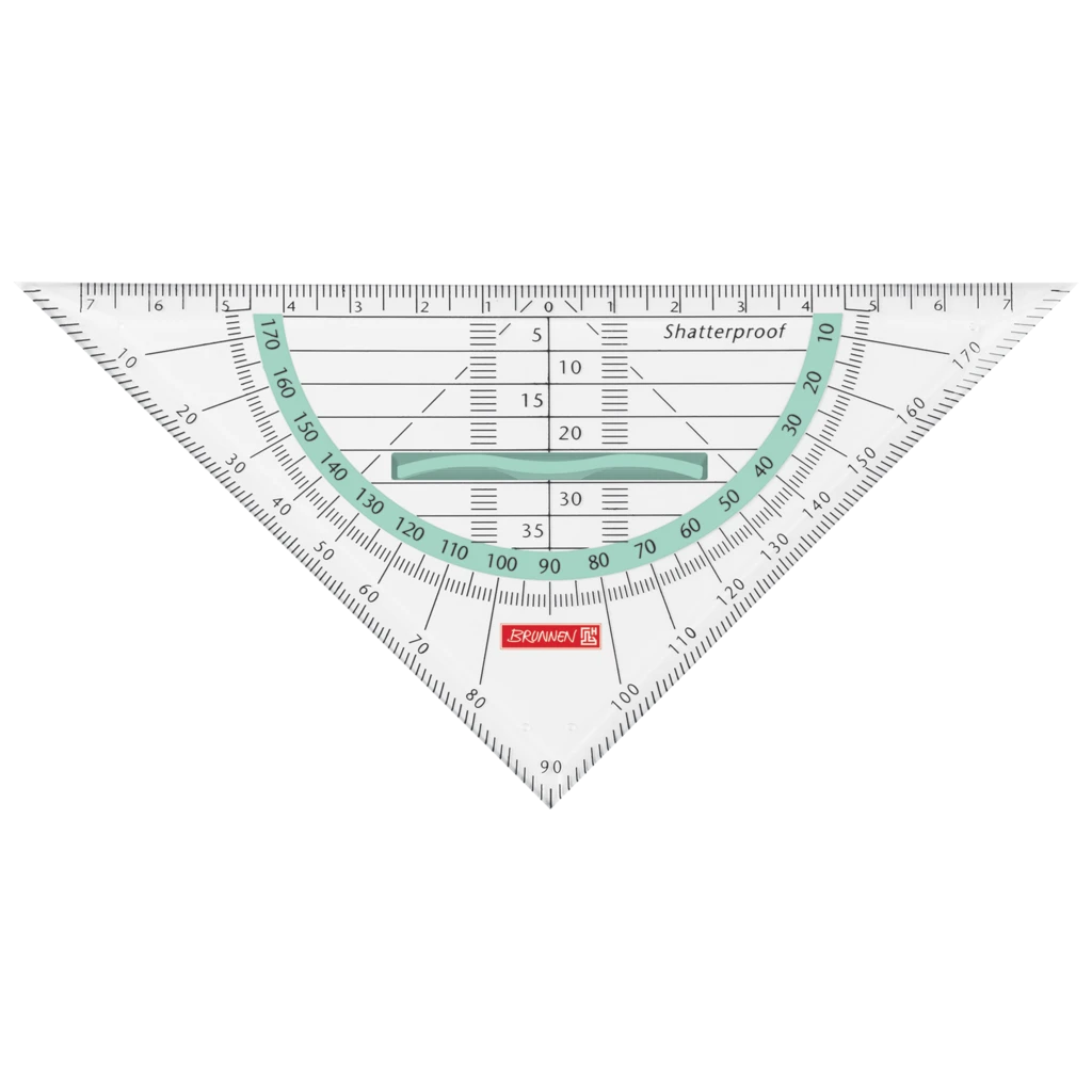 Geometrie-Dreieck Colour Code bruchsicher | 16 cm, mit Griff, mint