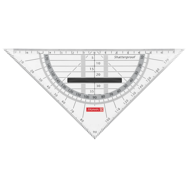 Geometrie-Dreieck Colour Code bruchsicher | 16 cm, mit Griff, onyx