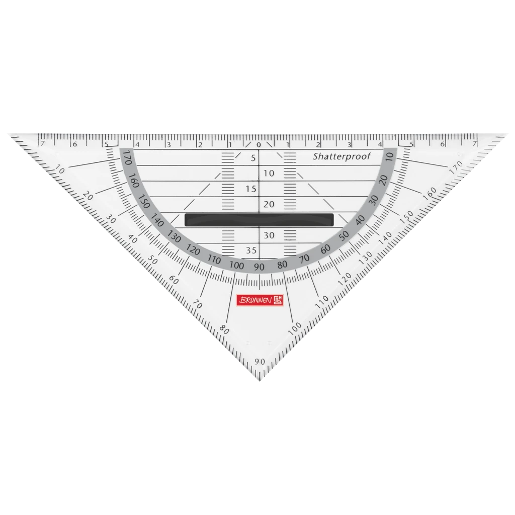 Geometrie-Dreieck Colour Code bruchsicher | 16 cm, mit Griff, onyx