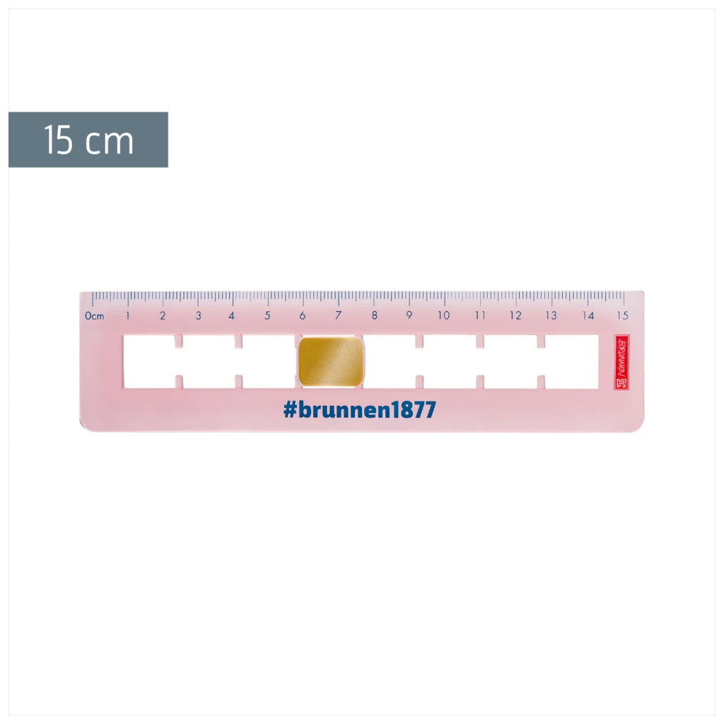 Lineal „Flip“ #Harmony | 15 cm, rosa/gold
