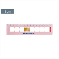 Lineal „Flip“ #Harmony | 15 cm, rosa/gold