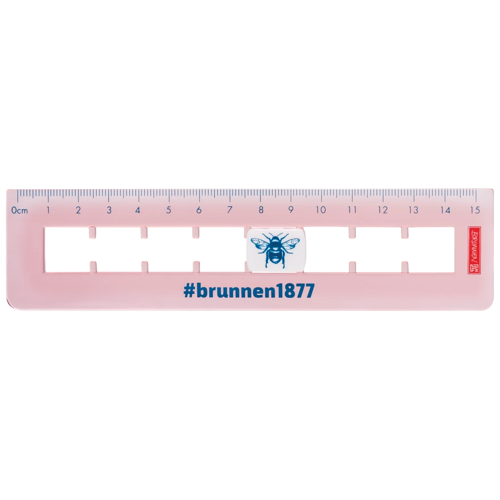 Lineal „Flip“ #Harmony | 15 cm, rosa/gold