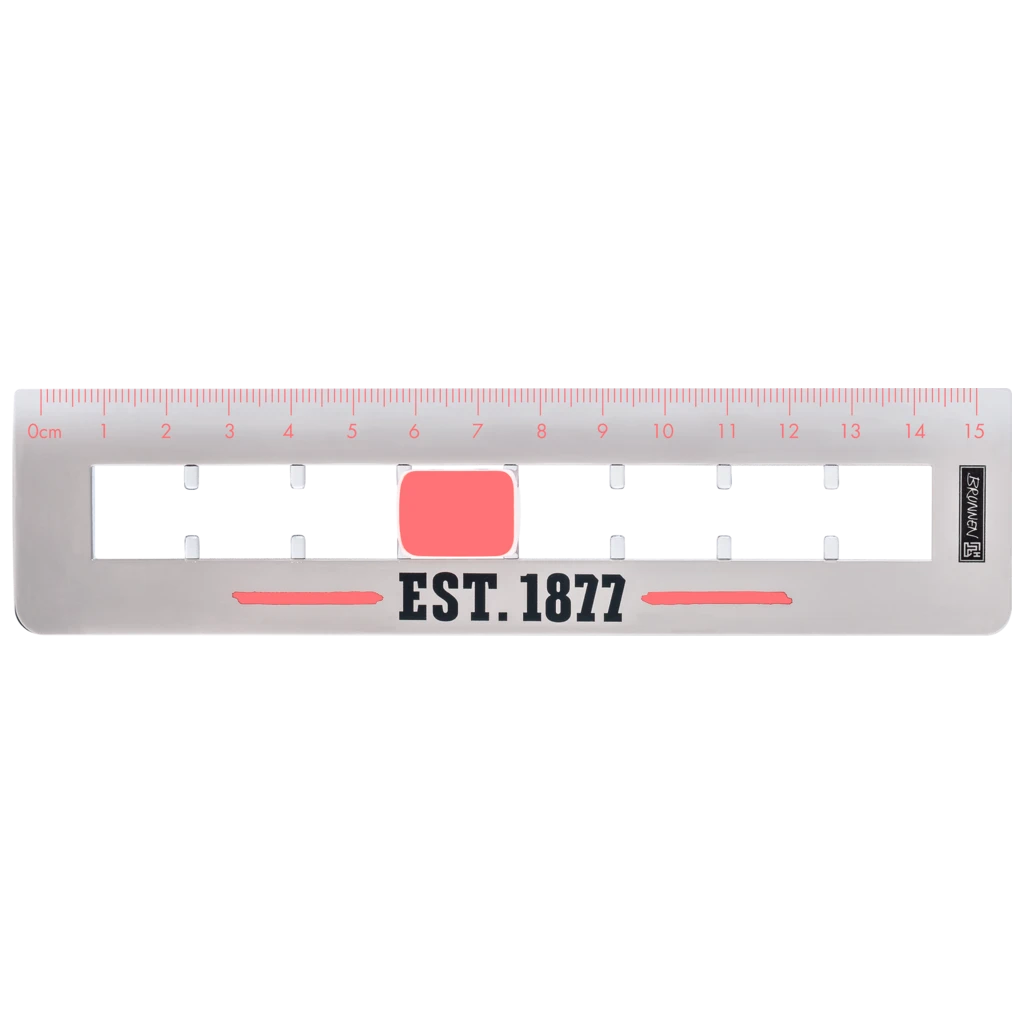 Lineal „Flip“ Neon | 15 cm, neonorange/grau