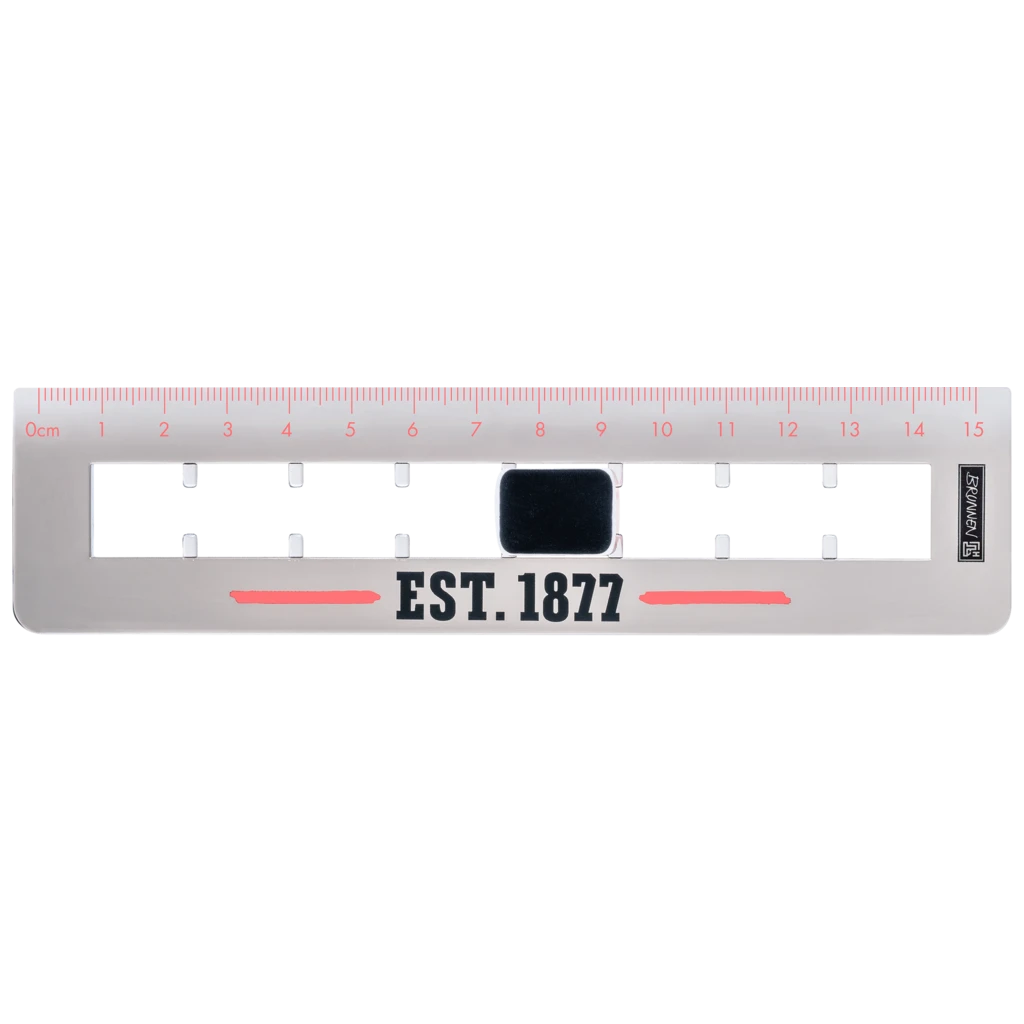 Lineal „Flip“ Neon | 15 cm, neonorange/grau