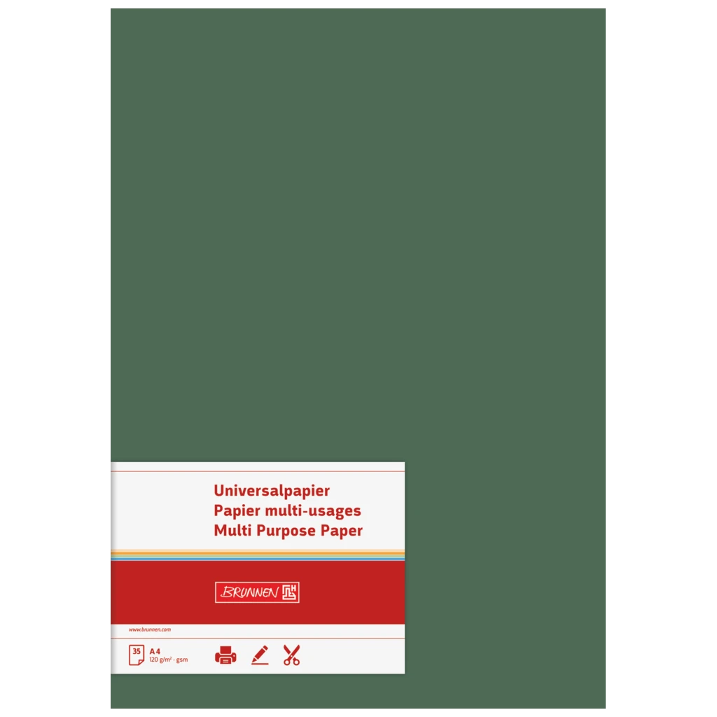 Multifunktionspapier Universalpapier | A4, 120 g/m², moosgrün, 35 Blatt