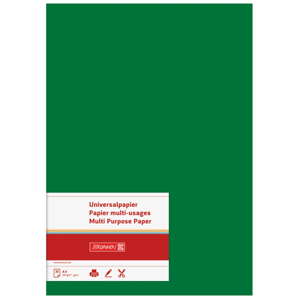 Multifunktionspapier Universalpapier | A4, 120 g/m², dunkelgrün, 35 Blatt