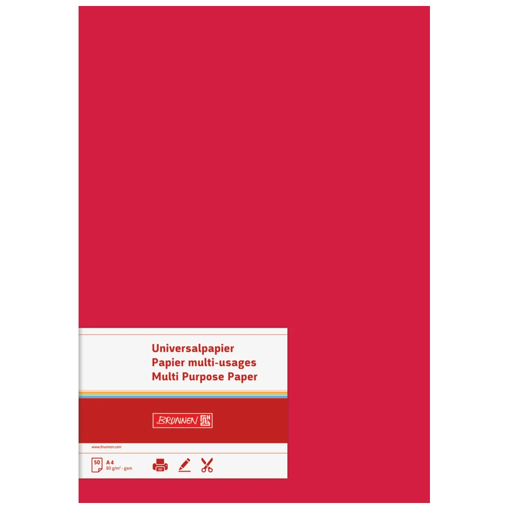 Multifunktionspapier Universalpapier | A4, 80 g/m², mittelrot, 50 Blatt