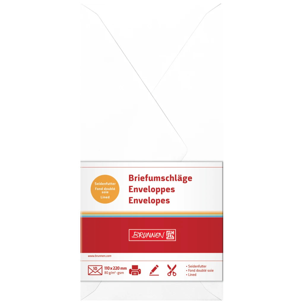 Briefumschläge Universalpapier | DIN lang, 80 g/m², weiß, 10 Stück