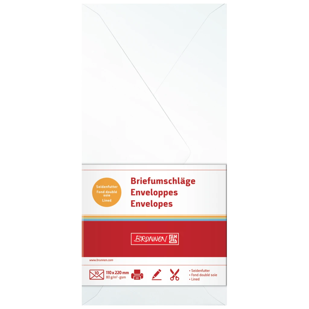 Briefumschläge Universalpapier | DIN lang, 80 g/m², perlweiß, 10 Stück