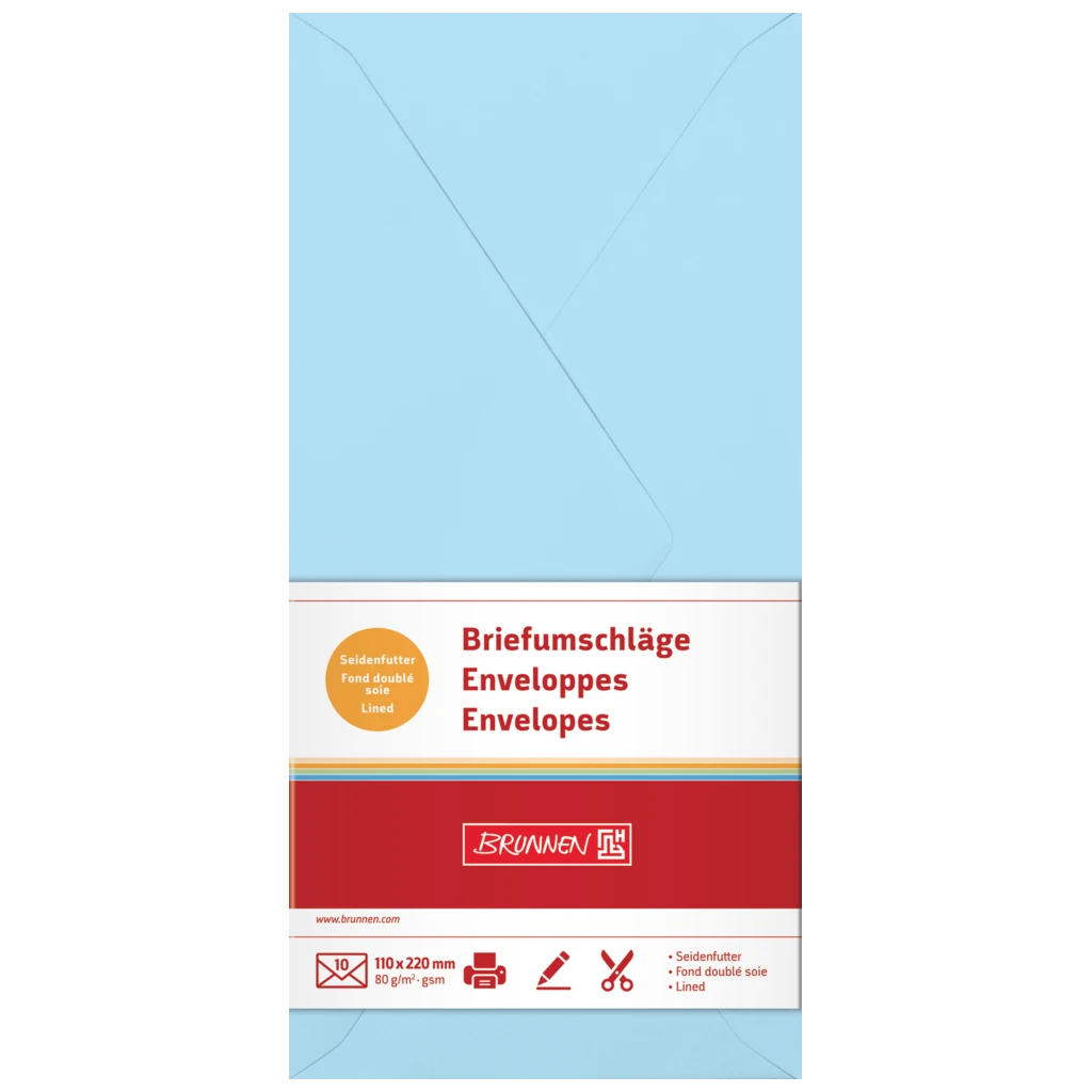 Briefumschläge Universalpapier | DIN lang, 80 g/m², hellblau, 10 Stück