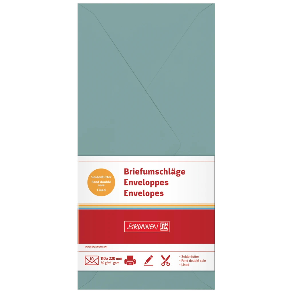 Briefumschläge Universalpapier | DIN lang, 80 g/m², petrol, 10 Stück