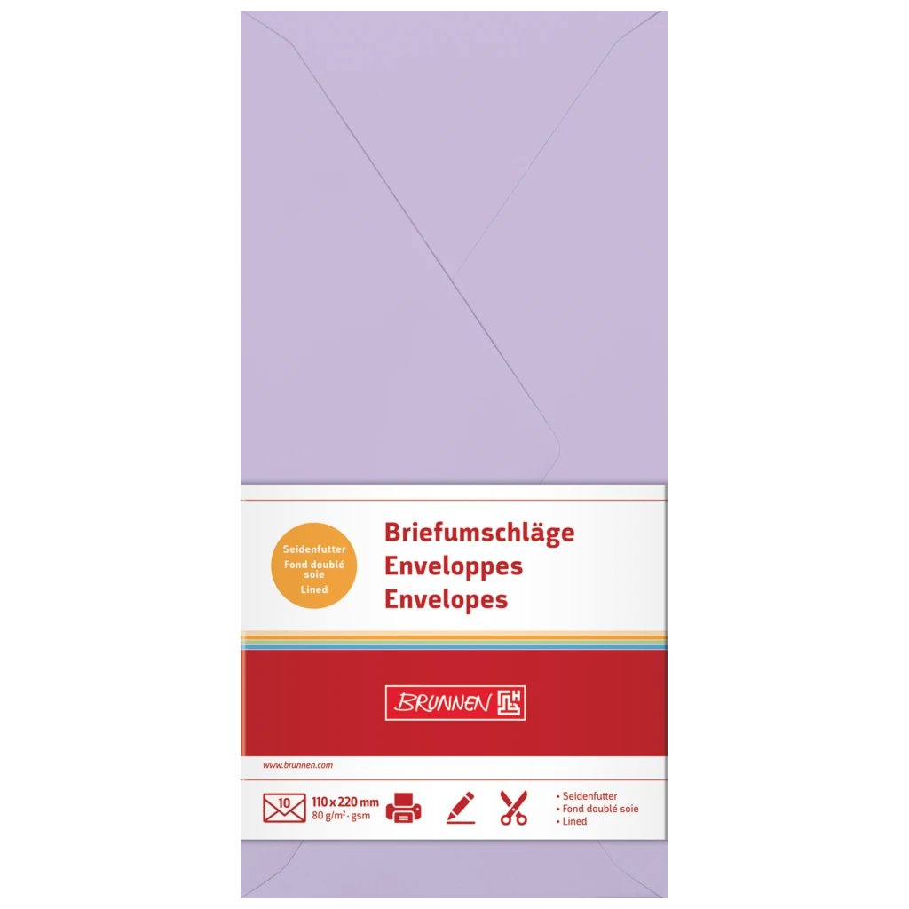 Briefumschläge Universalpapier | DIN lang, 80 g/m², flieder, 10 Stück