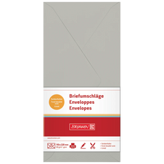Briefumschläge Universalpapier | DIN lang, 80 g/m², grau, 10 Stück