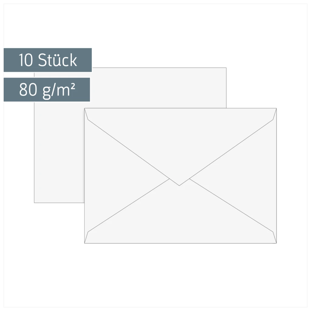 Briefumschläge Universalpapier | C6, 80 g/m², weiß, 10 Stück