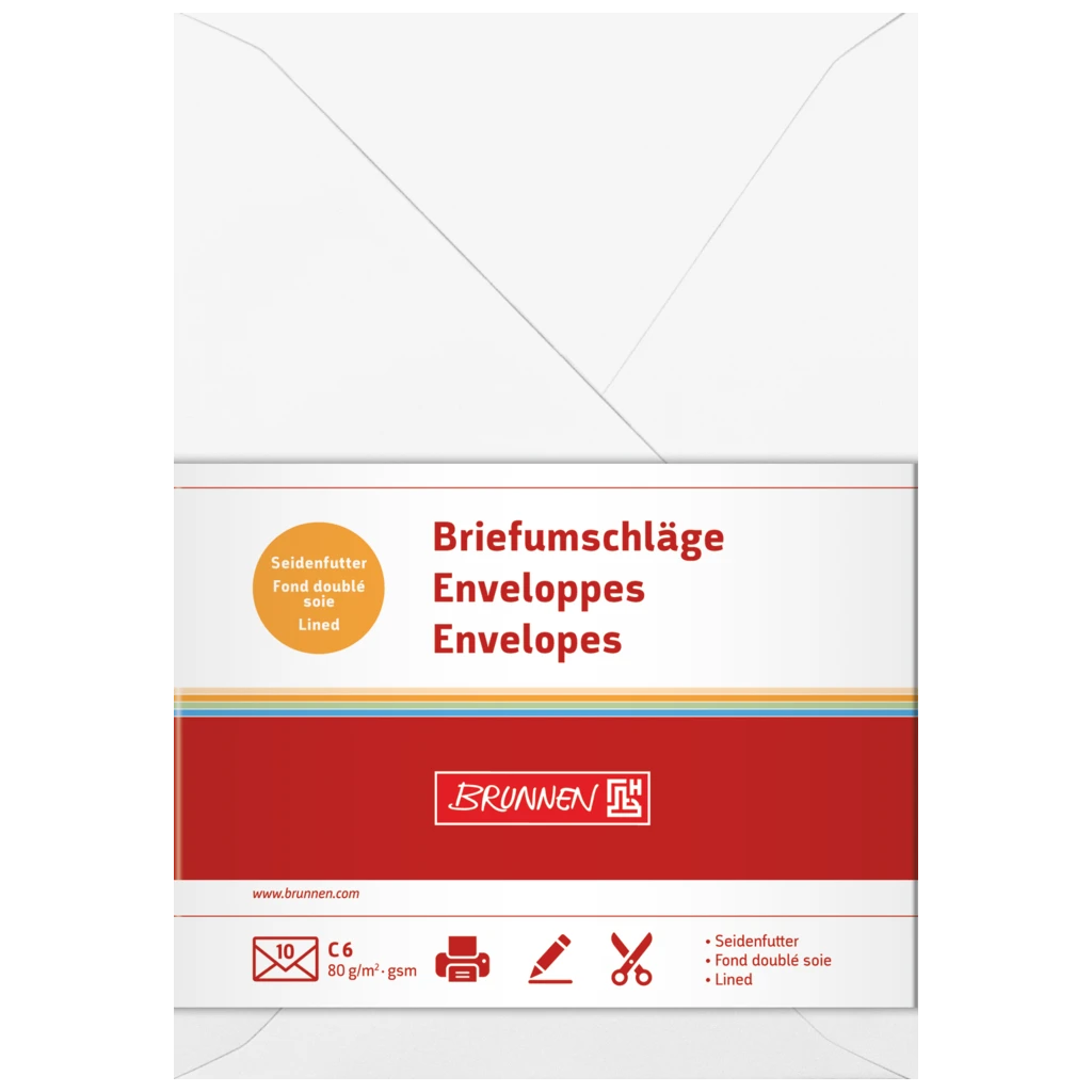 Briefumschläge Universalpapier | C6, 80 g/m², weiß, 10 Stück