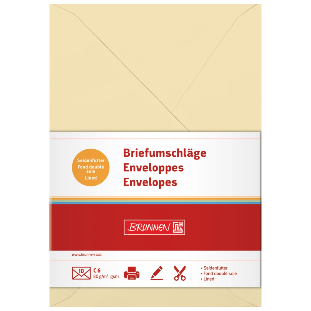 Briefumschläge Universalpapier | C6, 80 g/m², chamois, 10 Stück