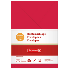 Briefumschläge Universalpapier | C6, 80 g/m², mittelrot, 10 Stück