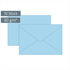 Briefumschläge Universalpapier | C6, 80 g/m², hellblau, 10 Stück