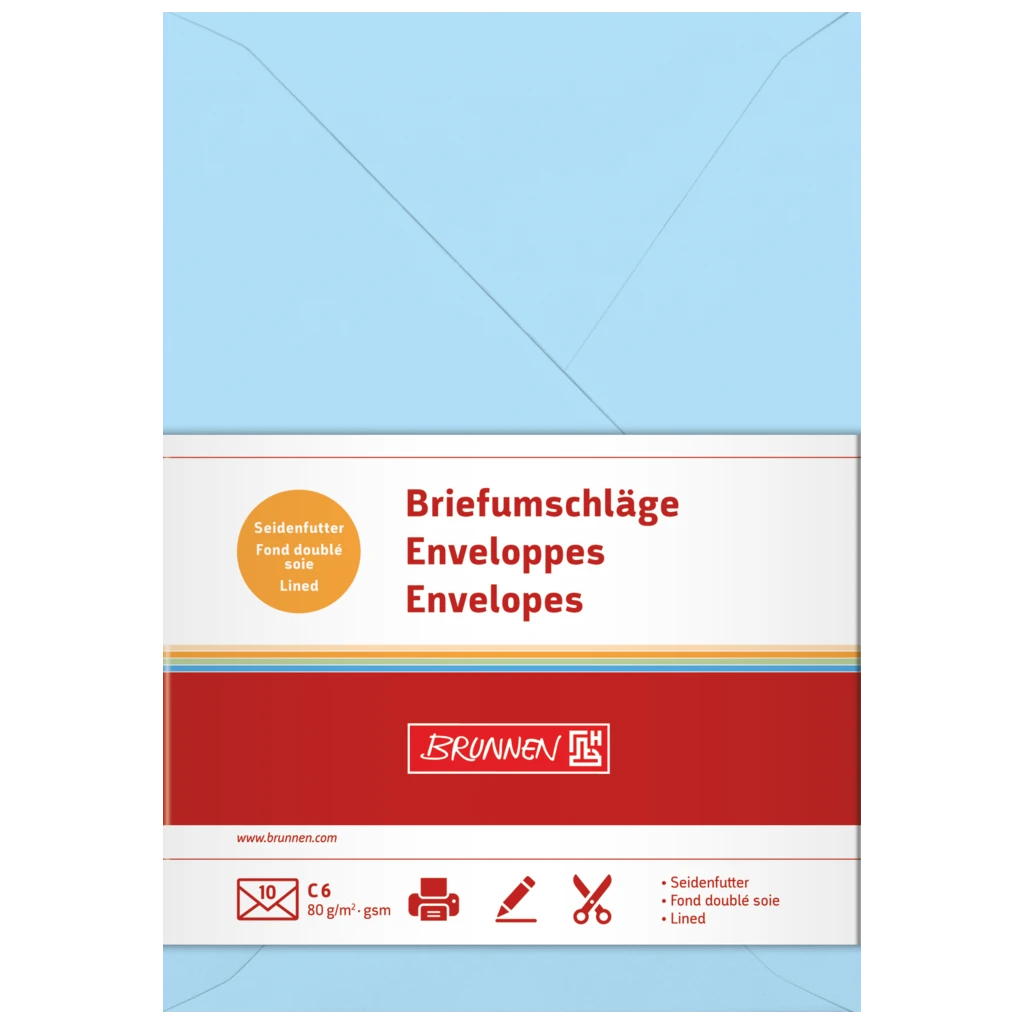 Briefumschläge Universalpapier | C6, 80 g/m², hellblau, 10 Stück