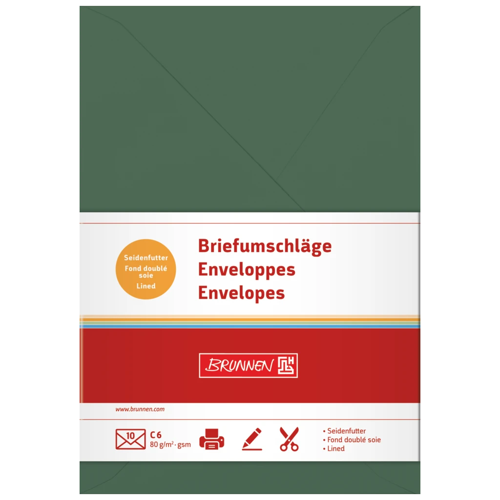 Briefumschläge Universalpapier | C6, 80 g/m², moosgrün, 10 Stück