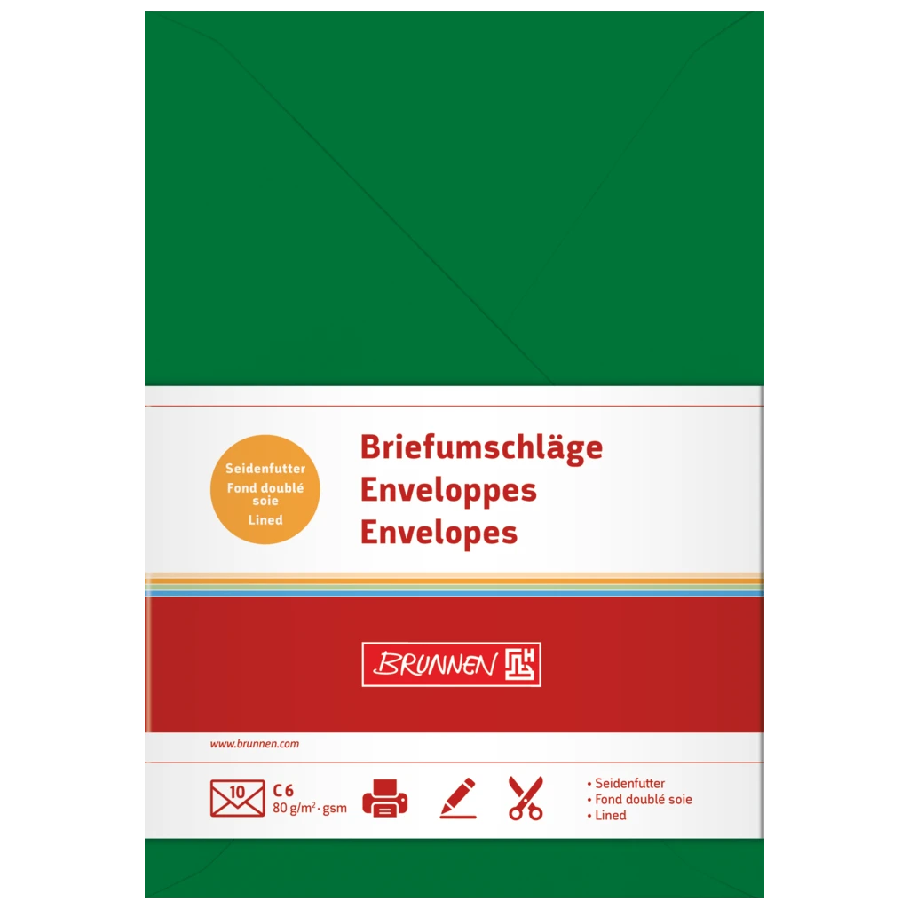 Briefumschläge Universalpapier | C6, 80 g/m², dunkelgrün, 10 Stück