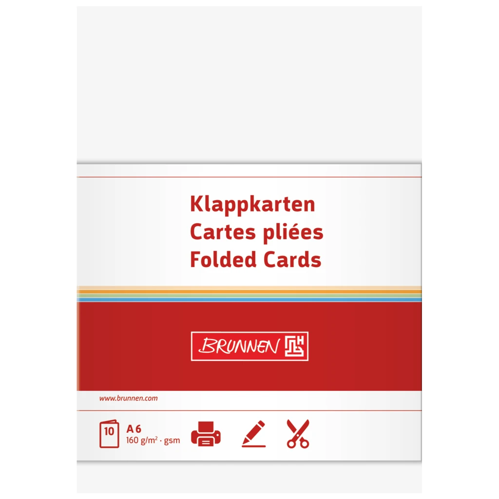 Klappkarten Universalpapier | A6, 105×150 mm, 160 g/m², weiß, 10 Stück