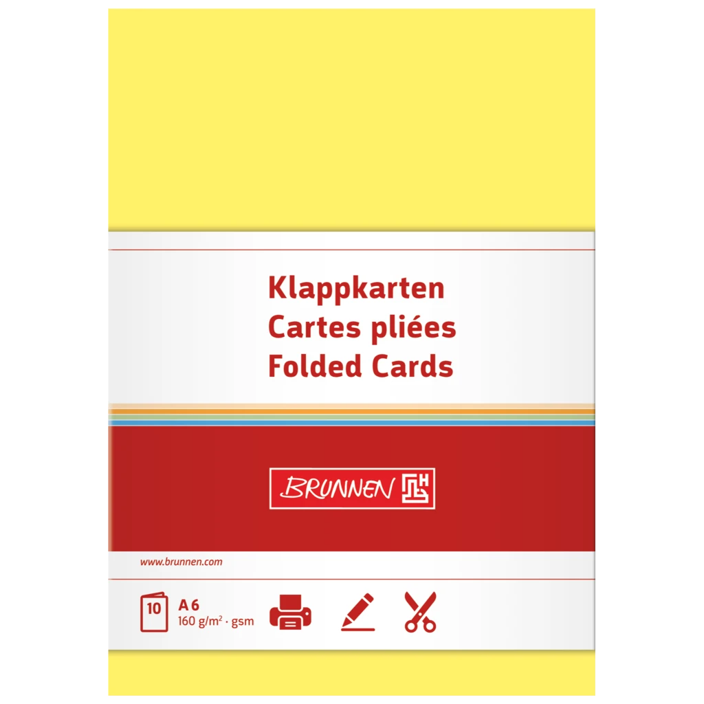Klappkarten Universalpapier | A6, 105×150 mm, 160 g/m², gelb, 10 Stück