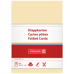 Klappkarten Universalpapier | A6, 105×150 mm, 160 g/m², chamois, 10 Stück
