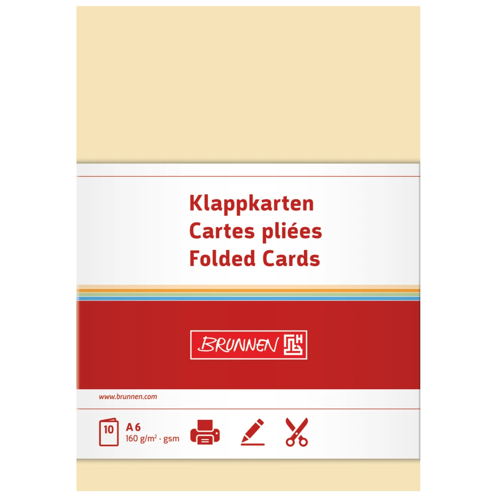 Klappkarten Universalpapier | A6, 105×150 mm, 160 g/m², chamois, 10 Stück