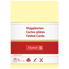 Klappkarten Universalpapier | A6, 105×150 mm, 160 g/m², hellgelb, 10 Stück