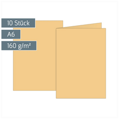 Klappkarten Universalpapier | A6, 105×150 mm, 160 g/m², honig, 10 Stück