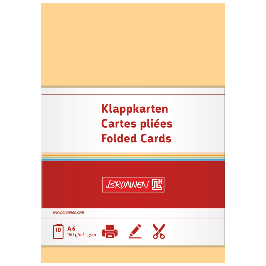 Klappkarten Universalpapier | A6, 105×150 mm, 160 g/m², honig, 10 Stück