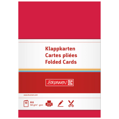 Klappkarten Universalpapier | A6, 105×150 mm, 160 g/m², mittelrot, 10 Stück