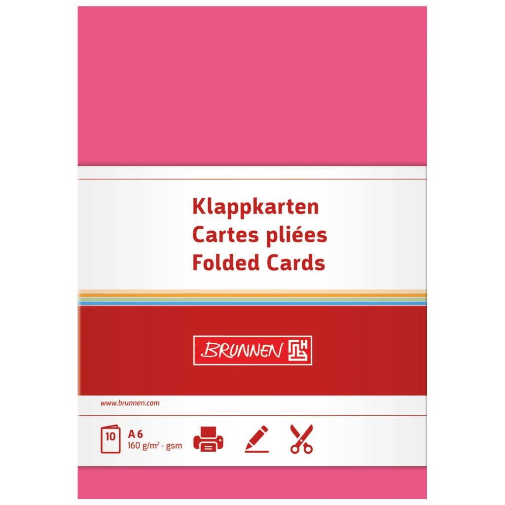 Klappkarten Universalpapier | A6, 105×150 mm, 160 g/m², fuchsia, 10 Stück