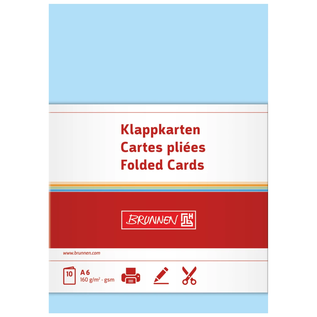 Klappkarten Universalpapier | A6, 105×150 mm, 160 g/m², hellblau, 10 Stück