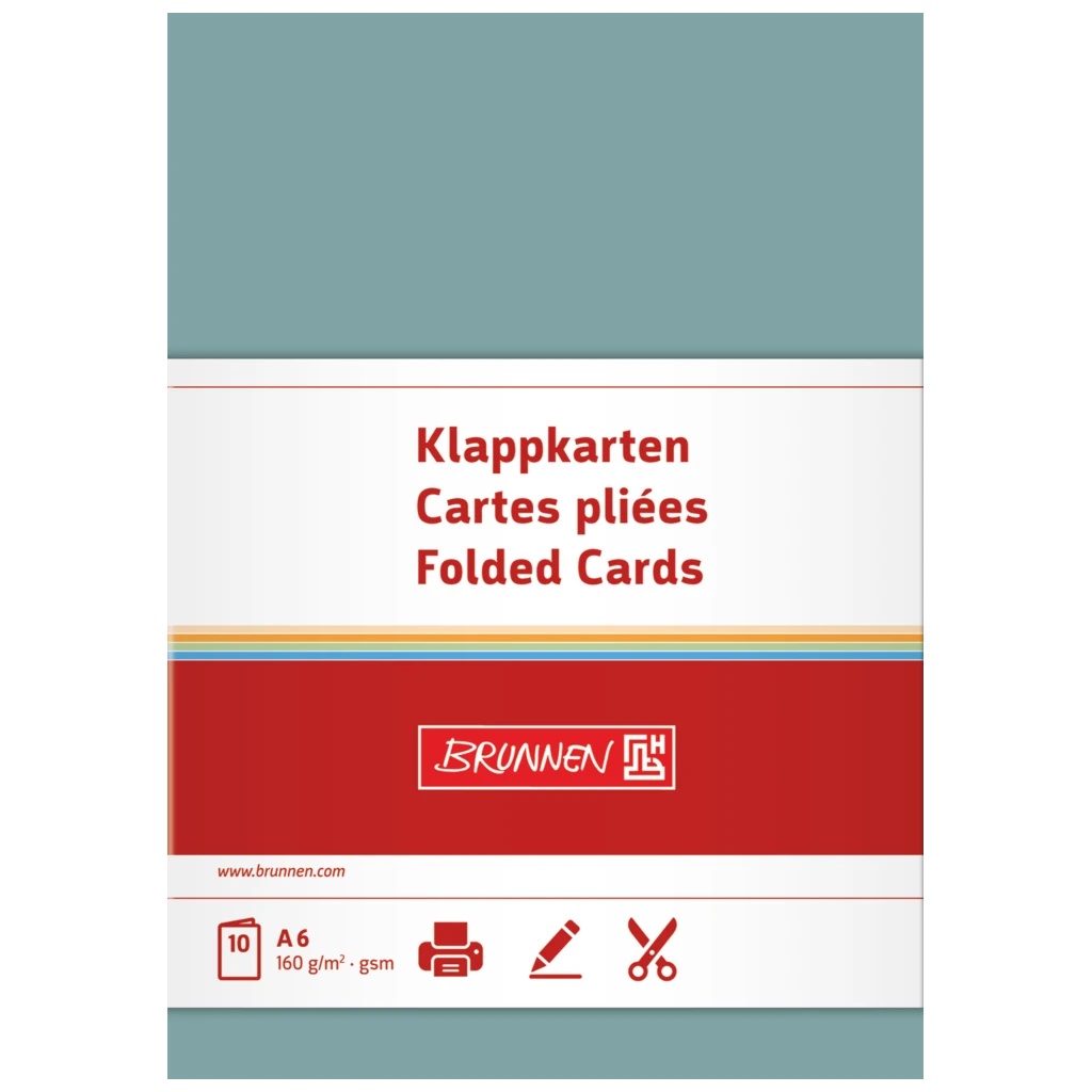 Klappkarten Universalpapier | A6, 105×150 mm, 160 g/m², petrol, 10 Stück