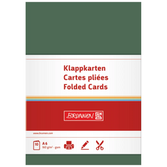 Klappkarten Universalpapier | A6, 105×150 mm, 160 g/m², moosgrün, 10 Stück