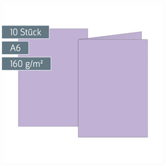Klappkarten Universalpapier | A6, 105×150 mm, 160 g/m², flieder, 10 Stück